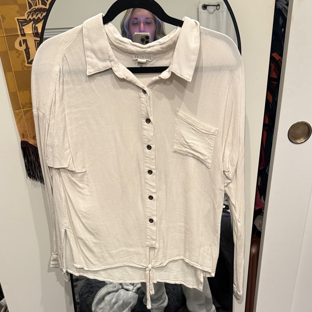 Full Tilt Cream Button-Down Shirt